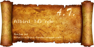 Albini Tünde névjegykártya